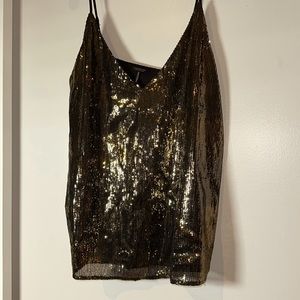 Scotch & Soda gold sequin Chemise topLarge